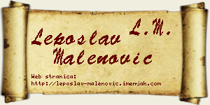 Leposlav Malenović vizit kartica
